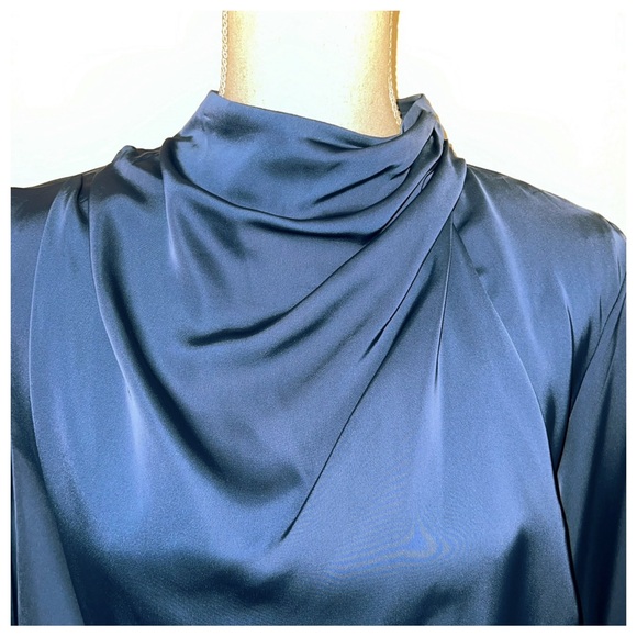 Satin Blouson Midi Dress - Picture 9 of 12